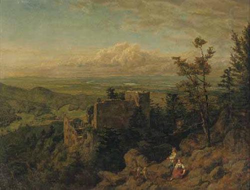 Hans Thoma Die Burgruine Hohenbaden china oil painting image